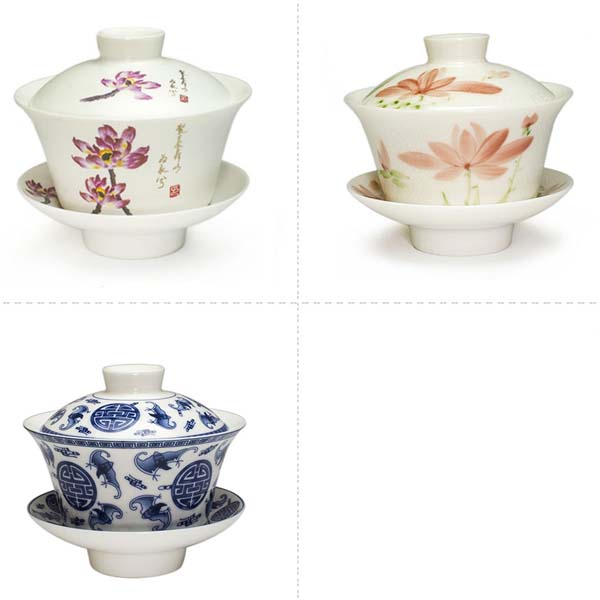 5Cgo 42107423081 茗道功夫茶具用品蓋碗茶碗陶瓷器三才蓋碗大號容量泡茶杯敬茶碗HZS33000