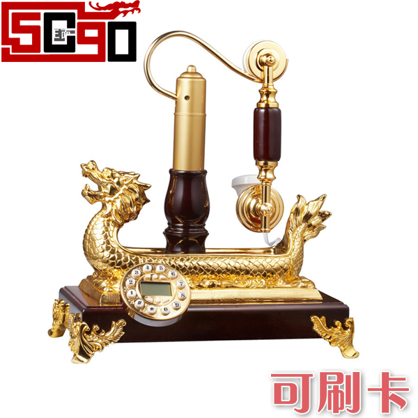 5Cgo  佳話坊 複古電話機 時尚創意歐式複古電話座機 龍行天下  PFG00600