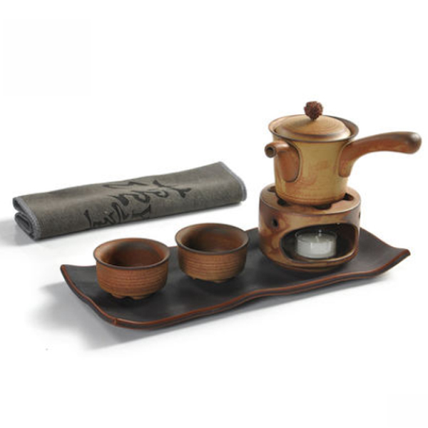 5Cgo 42327620744 日式暖壺手工茶盤窯變陶瓷茶壺茶爐茶杯粗陶旅行茶具套裝組合HZS08100