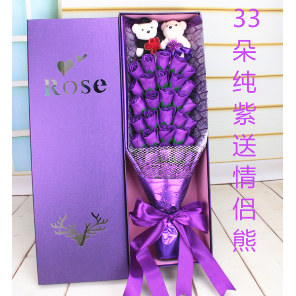 5Cgo 45514455525 香皂花束玫瑰花禮盒創意生日禮物情人節送媽媽女友520表白33朵+禮盒 LYP07000