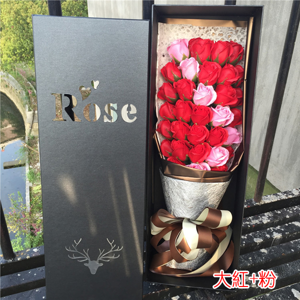 5Cgo 529419952312 創意生日禮物新奇禮品送閨蜜男生女生浪漫香皂花33朵+禮盒 LYP06000
