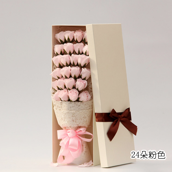5Cgo 43773024298 母親節玫瑰花卡通公仔小熊花束創意生日禮物送男友送老婆24朵+禮盒LYP56000