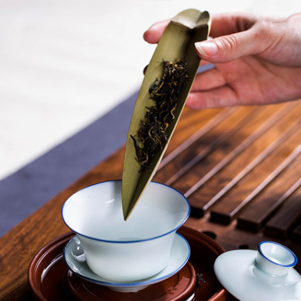 5Cgo 45923448146 手工天然竹制茶則茶荷茶鏟茶勺功夫茶道零配件茶具茶則香插兩用 HZS77000