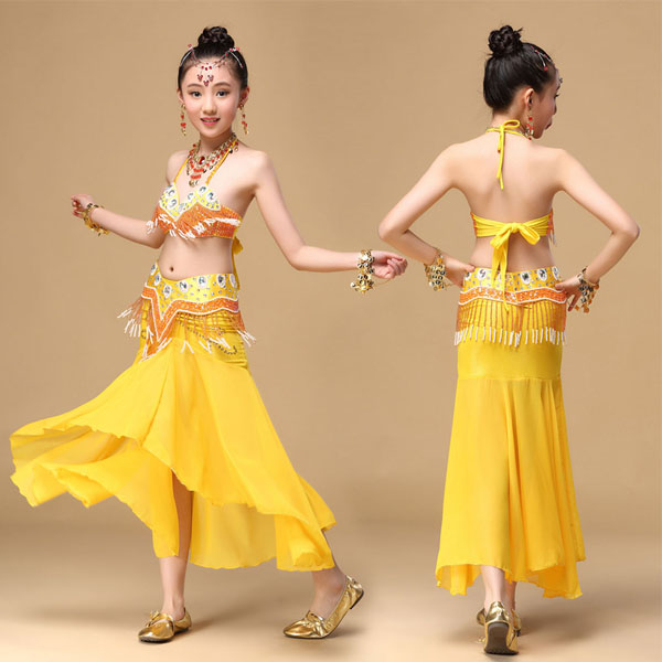 5Cgo 532821593399  兒童印度舞服裝 高檔兒童文胸珠繡套裝 兒童肚皮舞文胸套裝    GSX20200