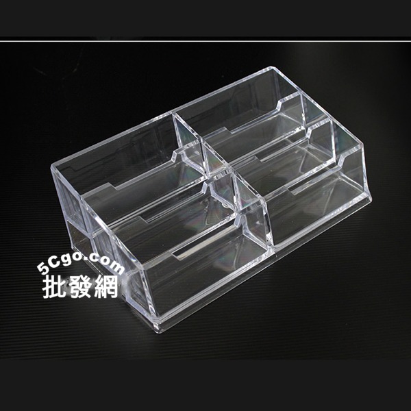 5Cgo 14428814410 雙排六格名片座會展用品商務透明名片架名片盒收納透明壓克力名片盒人事業務公司櫃台 AGL62000