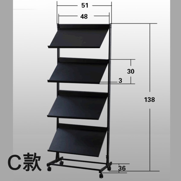 5Cgo 14035442177 報刊報紙架雜志架資料架DM廣告單斜面展示架宣傳單架落地鐵架三款可選-C款 AGL53100