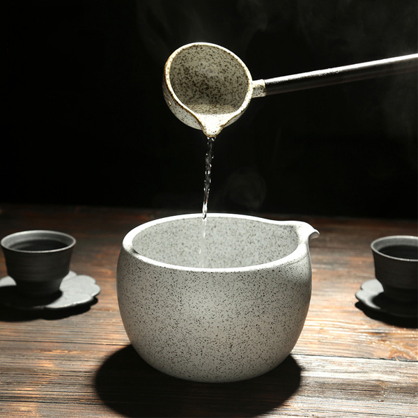 5Cgo 528139176961 日式粗陶碗泡茶碗乾泡碗分黑檀木茶勺茶碗乾泡勺陶瓷茶具分茶器  HZS05100