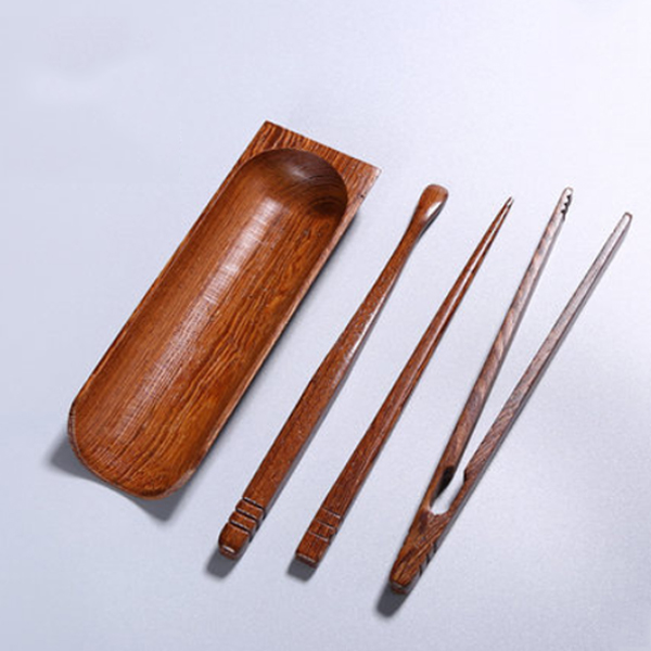 5Cgo 525305647322 工夫茶工具用品茶盤茶道木質六君子配件擺件茶則茶夾茶針茶勺茶匙 HZS77000
