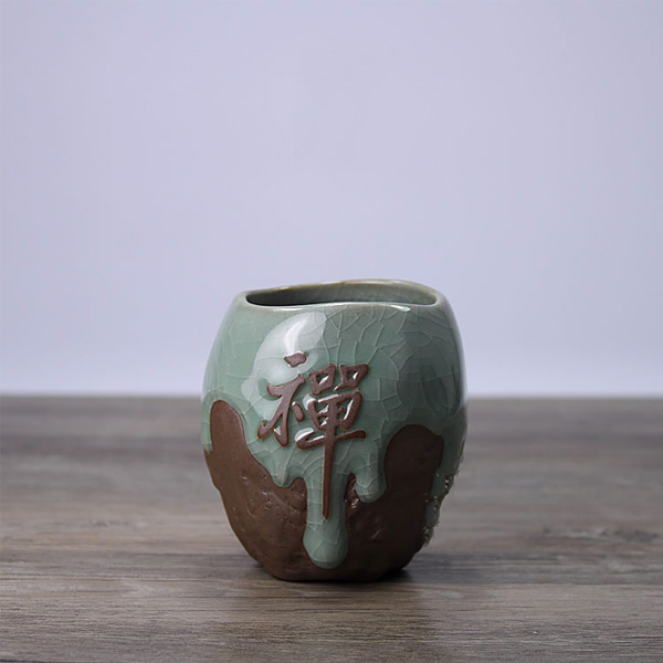 5Cgo 45576496046 開片哥窯大茶杯禅字水杯陶瓷茶筒筆筒花瓶水培花器茶具擺件 HZS63000