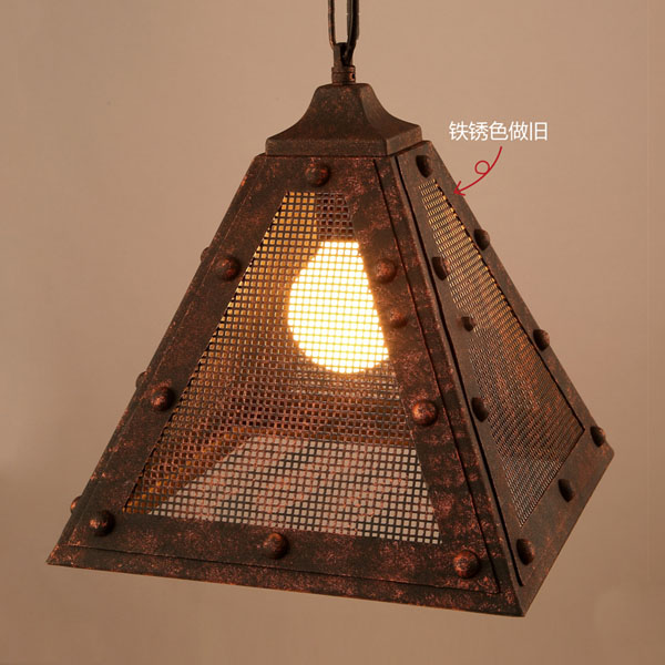 5Cgo 527718371631 復古吊燈三角形工業風餐廳咖啡館吧臺創意燈具個性酒吧吊燈 LYP96200