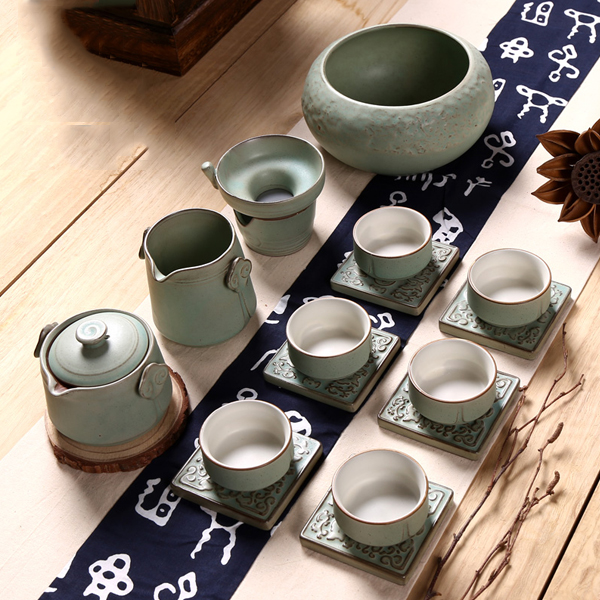 5Cgo 525463697330 粗陶日式複古功夫茶具套裝茶道陶瓷仿古茶壺茶海茶漏茶洗品茗杯杯碟茶藝家用  HZS83200
