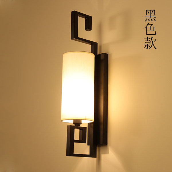 5Cgo 521459258813 現代新中式壁燈復古客廳燈具臥室床頭壁燈鐵藝酒店工程茶樓燈具   LYP97100