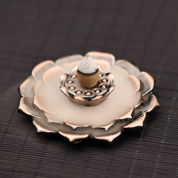 5Cgo 534838425230 香爐新款蓮花居室合金仿古銅檀香爐佛具線香爐倒流香爐 HZS93000