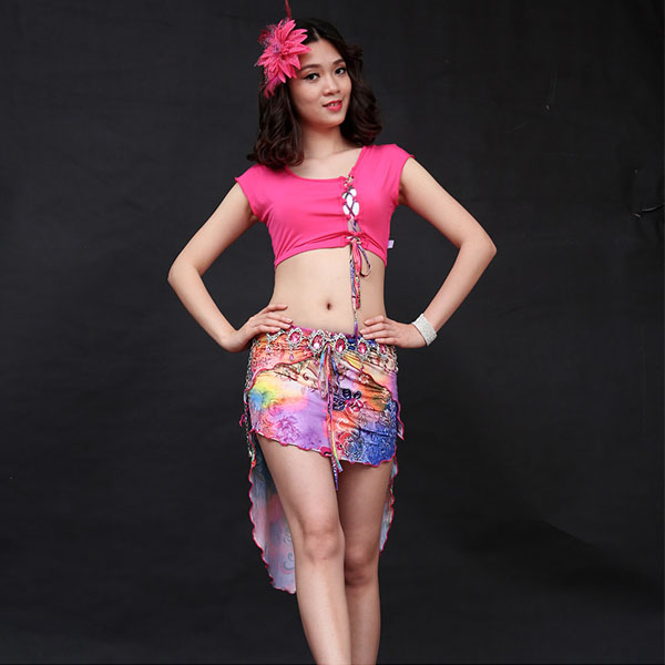 5Cgo 531464145343 肚皮舞练功服装全新款练习套装修身演出服短裙大码燕尾裙 肚皮舞衣  GSX59000