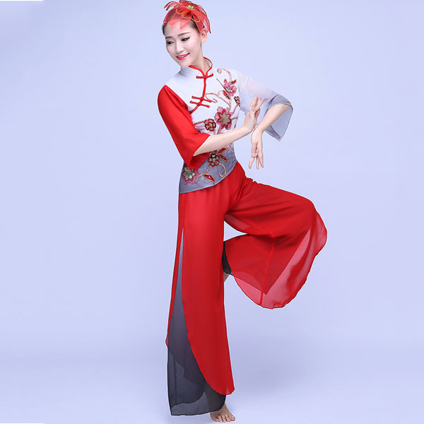 5Cgo 537886482986 古典舞演出服新款女中老年扇子舞傘舞表演服秧歌服舞蹈服裝秋  GSX85100