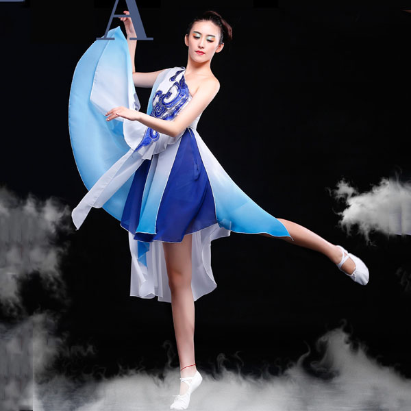 5Cgo 521174737756 新款漸變古典舞獨舞領舞廣場舞群舞秧歌服舞台演出服裝女  GSX85100