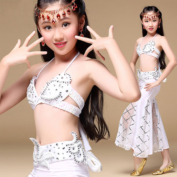 5Cgo 531052723038 梵之舞 少儿舞台表演服 儿童肚皮舞演出套装印度舞舞蹈服装 三件套  GSX81200