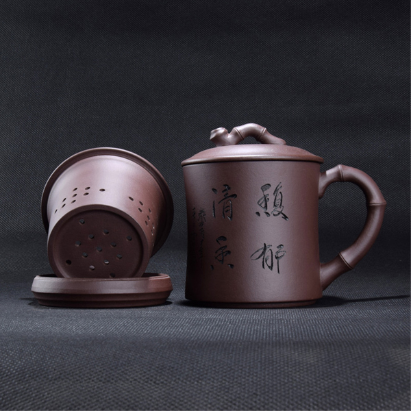 5Cgo 528210469070 紫砂杯宜興原礦泡茶水杯手工茶杯四件套內膽過濾茶具辦公杯子  HZS88000