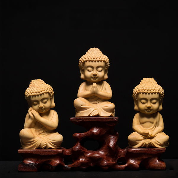 5Cgo 525086576300 黃楊木實木家居雕刻工藝品人物木雕佛像擺件釋迦摩尼如來手把件  HZS55000