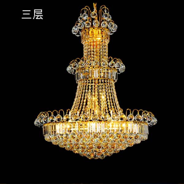 5cgo 521972685743 歐式復式樓梯客廳大堂長吊大吊燈酒店工程水晶燈--60*80cm三層   LYP03600
