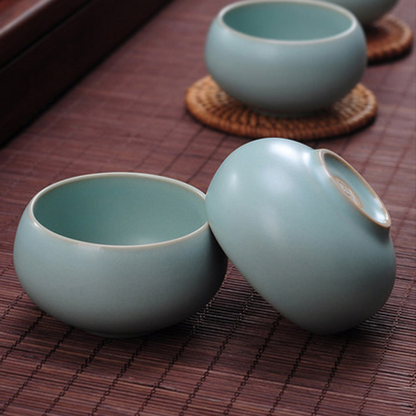 5Cgo 12516824588 汝窯功夫茶具禅定杯品茗杯水杯茶杯陶瓷龍泉青瓷單杯個人小杯子一組6個 HZS06000