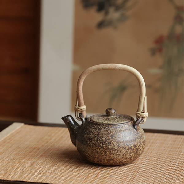 5Cgo 44411144383 日式粗陶茶具茶壺提梁壺功夫茶具全手工制作柴燒窯 HZS69000