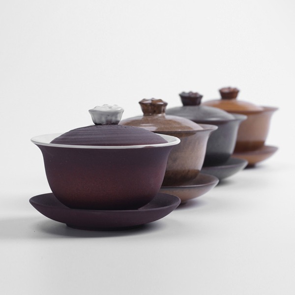 5Cgo 541023432259 功夫茶具泡茶器陶瓷粗陶窯變禪茶日式茶盅三才蓋碗三才碗泡茶杯 AGL53000