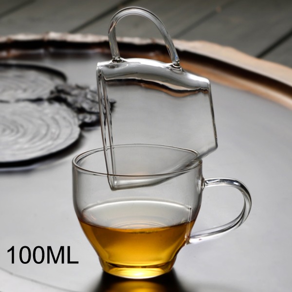5Cgo 526957825807 耐熱玻璃杯泡茶杯加厚花茶杯透明小杯下午茶個人辦公玻璃茶水杯子濃縮咖啡杯100ML 六個杯 AGL27000 