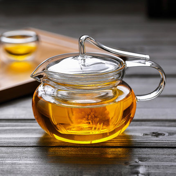 5Cgo 37389266205 加厚防燙玻璃壓把壺茶具耐熱花茶泡茶壺沏茶玻璃壺含過濾內膽 HJT83000