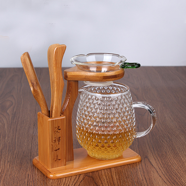 5Cgo 530900669806 茶具公道杯加厚耐熱高溫玻璃公杯茶漏架竹制易泡架帶過濾網分茶器  HJT87000