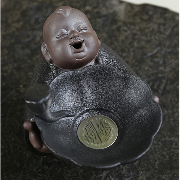 5Cgo 541033413632 茶濾茶漏茶寵兩用黑陶陶瓷功夫茶具茶道配件 HJT95000