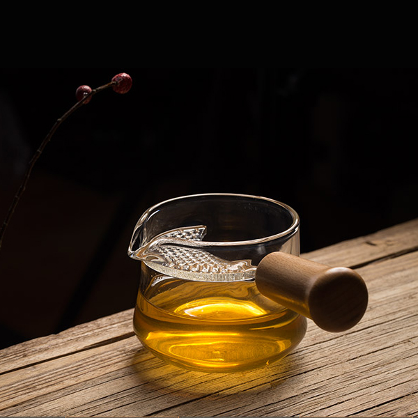 5Cgo 545891860802 側把耐熱玻璃泡茶壺多功能直濾公道杯茶海功夫茶具  HJT04100
