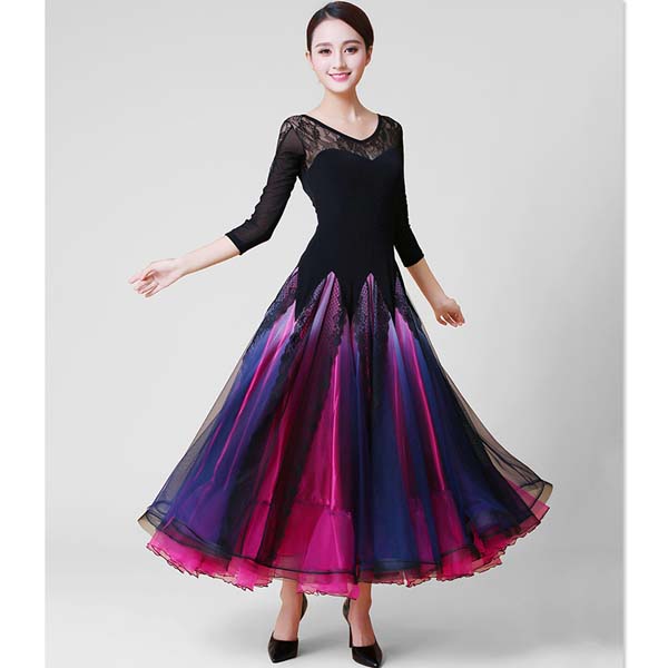 5Cgo 545645865479 摩登舞衣演出服舞蹈服交誼舞連衣裙比賽裙國標舞女大擺    GSX89500
