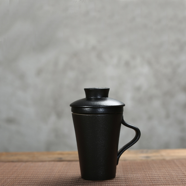 5Cgo 541621918723 粗陶馬克杯過濾帶蓋陶瓷茶杯創意大辦公杯子簡約日式家用水杯個性 HJT87000