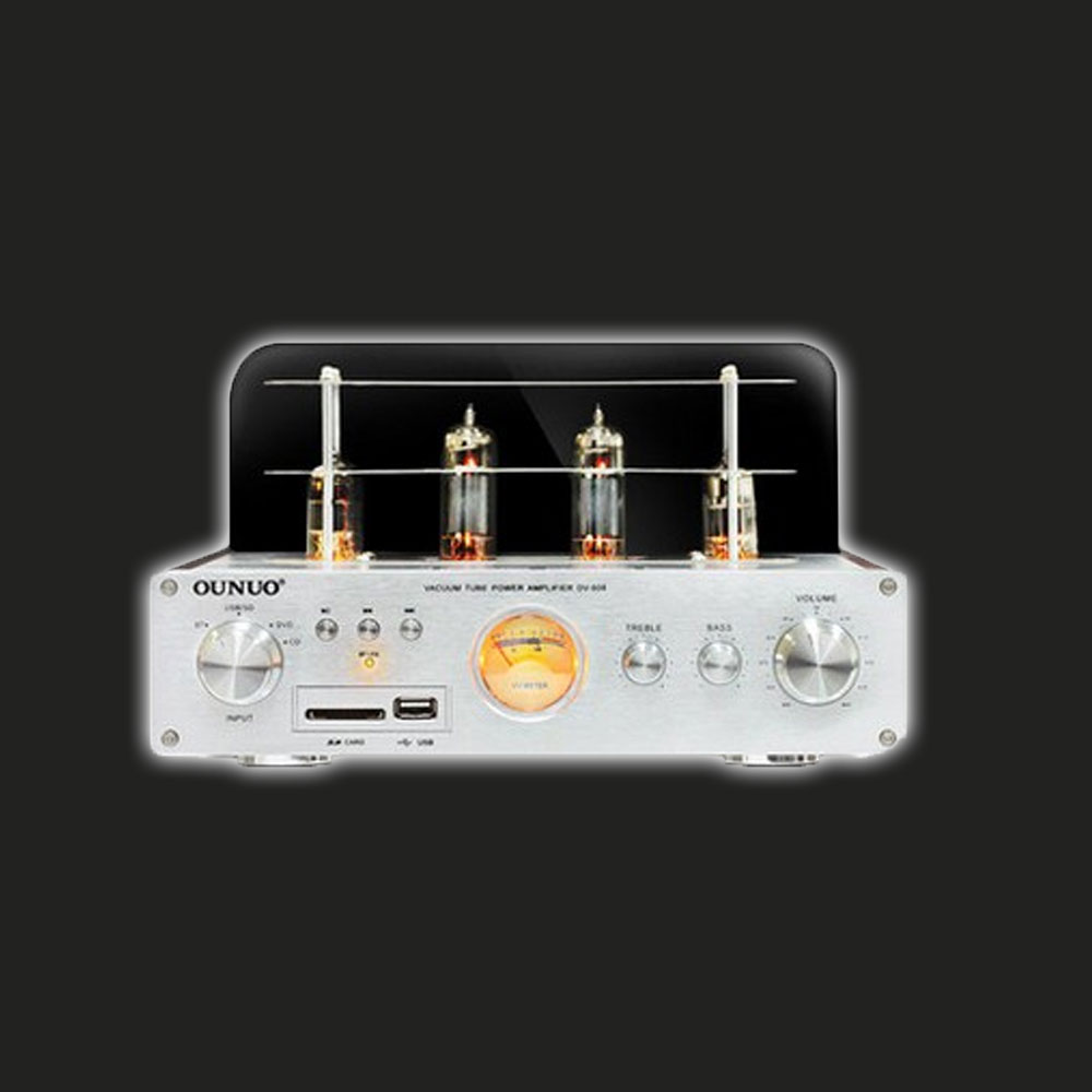 5Cgo 543158385321 DV-608 藍牙發燒級 hi-fi 功放電子管功放機 ape/wav 無損播放-銀色膽機 PY03500
