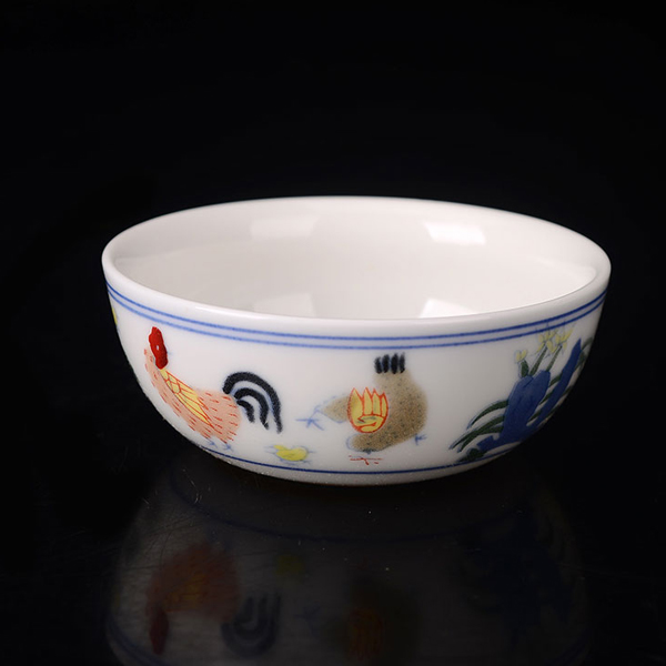 5Cgo 536719991667 景德鎮陶瓷大明成華鬥彩雞缸杯仿古青花品茗杯瓷器主人杯功夫茶具品茗杯功夫茶茶道茶杯 六個一組 HJT87000