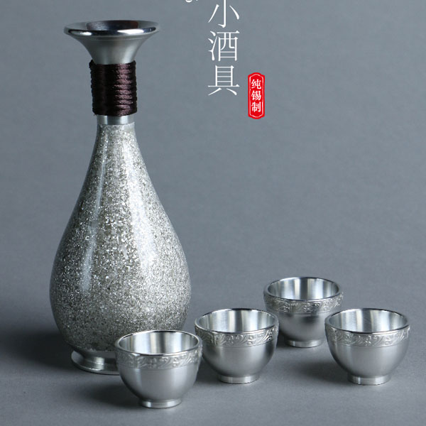 5Cgo 528016532676 斑錫龍手工純錫日式錫壺白酒酒壺茶壺茶杯品酒杯小酒具套裝家用仿古複古金屬  HJT02700