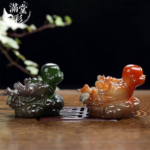 5Cgo 528190817659 樹脂創意茶寵茶道茶壺茶杯茶海茶盤擺件變色小沙彌招財精品可愛小和尚茶具茶玩 HJT24000