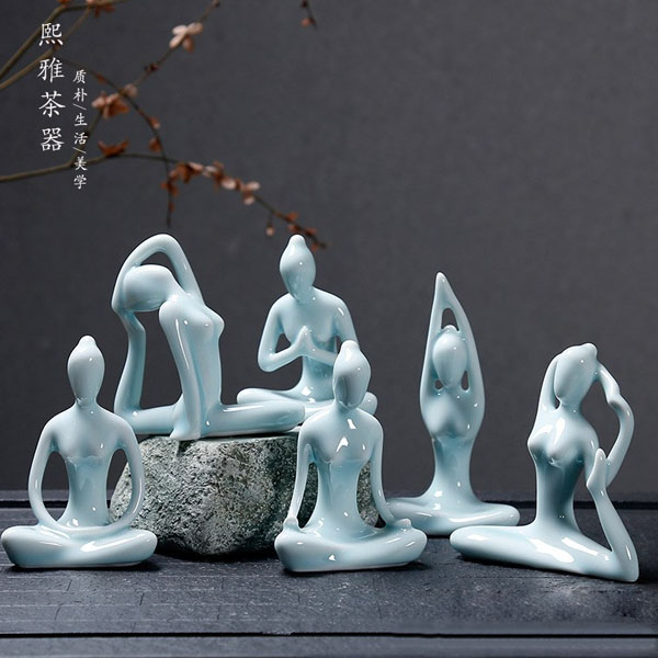 5Cgo 547446126676 青瓷陶瓷創意茶寵茶道茶盤茶海擺件女子瑜伽精品可養性感個性茶道茶玩配件擺件 HJT15000
