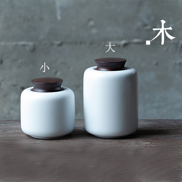5Cgo 544514740065 木下白茶葉罐陶瓷大小號儲物罐泡茶茶具功夫茶茶壺茶杯茶海密封瓷罐存茶罐茶葉盒茶具小號  HJT69000
