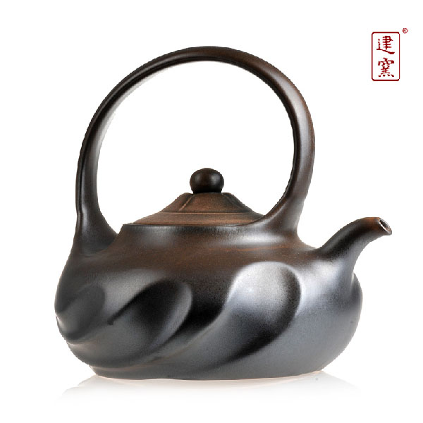 5Cgo 44808707251 建窯功夫茶壺茶杯茶盤泡茶功夫茶盤老陶燒陶藝圓曲壺超大容量燒水茶壺 HJT05400