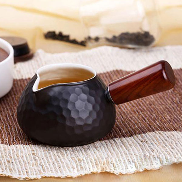 5Cgo 540999196887 宜龍錘目紋公道杯茶壺茶杯泡茶器功夫茶茶道品茗杯陶瓷公杯花梨木側把分茶器功夫茶具 HJT59100