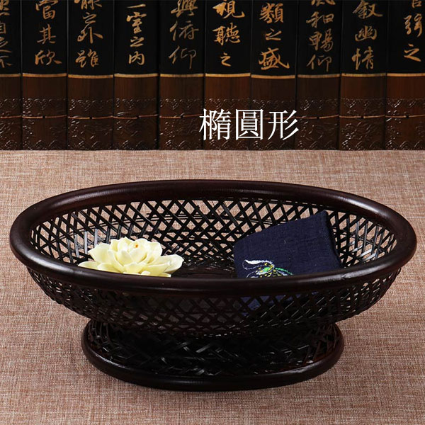 5Cgo 546706348984 竹制編制大漆收納籃功夫茶茶道置物籃仿古日式茶點盤禅意中國風果水果籃籃果盤  HJT01100