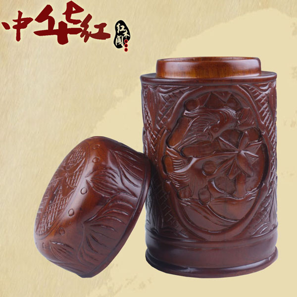 5Cgo 524507728018 緬甸花梨木茶壺茶杯茶盤茶具泡茶雕刻茶葉罐大果紫檀掏空收納盒子紅木工藝品整木茶具 HJT53100