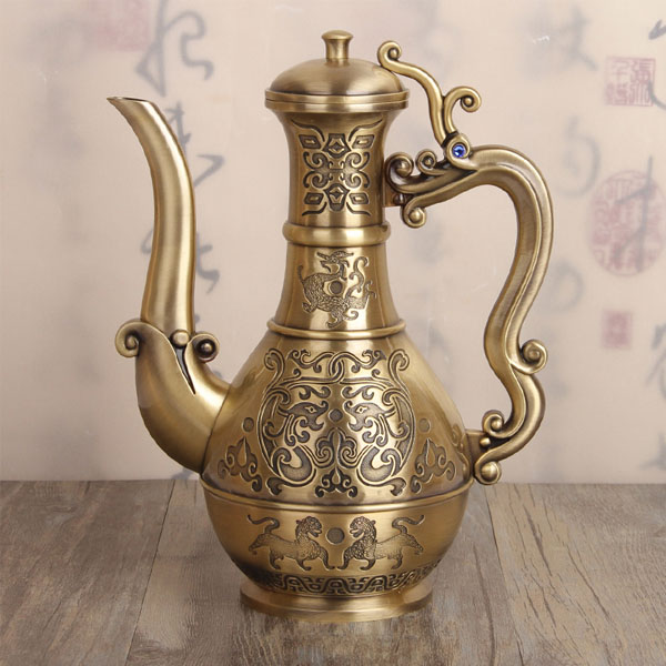 5Cgo 523763127661 俄羅斯青銅酒壺酒杯酒具仿古銅器婚慶酒具歐式藝術複古黃酒壺家用白酒酒壺 HJT86200