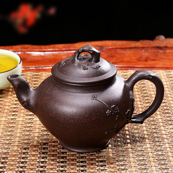 5Cgo 544501347730 正品宜興紫砂壺泡茶壺茶杯純全手工黑金砂經典報春壺精品功夫茶具套裝泡茶壺  HJT86300