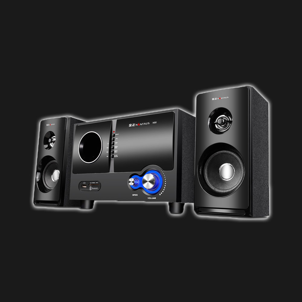 5Cgo 528079909939 金正 N99 臺式電腦音箱家用音響藍牙筆記本重低音炮2.1木質多媒體 PY99100