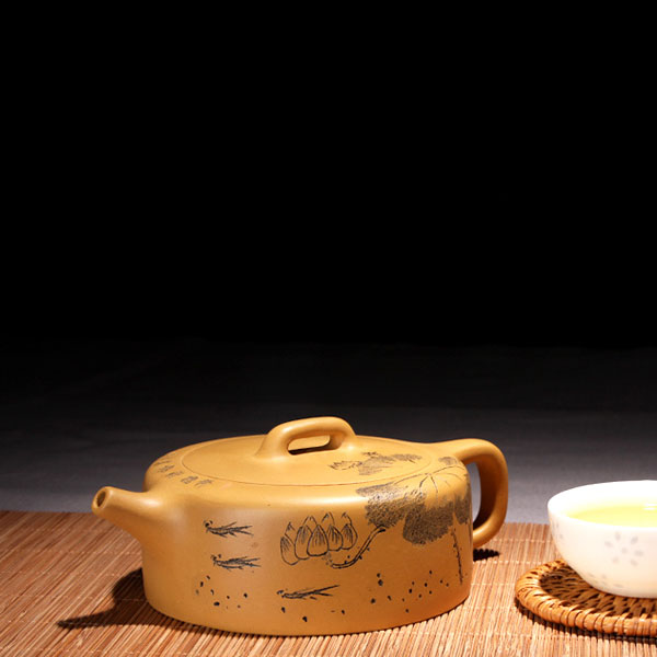 5Cgo 537844530647 茗遠閣宜興茶壺茶杯泡茶功夫茶紫砂壺名家全純手工正品黃金段泥井欄壺功夫泡茶壺茶具  HJT00400