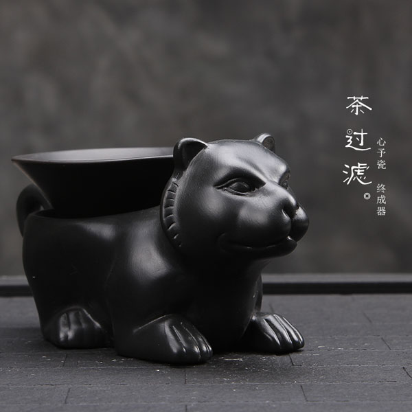 5Cgo 552385132014 紫砂泡茶器茶壺茶杯泡茶茶具原礦紫砂漏鬥茶濾網過濾器茶渣虎嘯茶具壺手工宜興黑泥  HJT93000