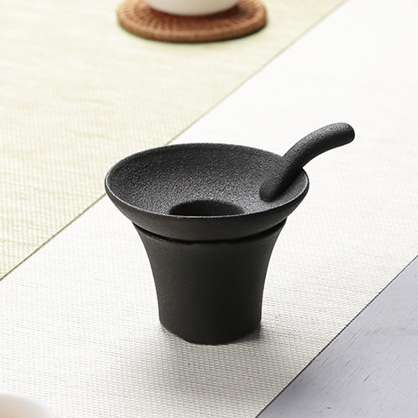 5Cgo 536638822124 長亭晚黑陶茶壺茶杯泡茶茶盤茶漏茶葉過濾網濾茶器茶托套裝陶瓷茶道配件功夫茶具  HJT54000